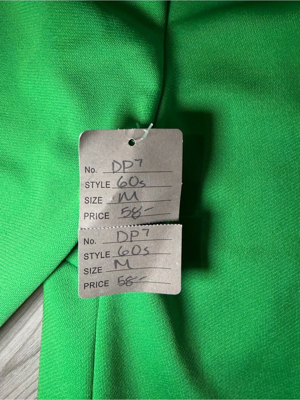 Vintage Bright Green Button-Front Pleated Mini Dress Size Medium - Picture 3 of 4